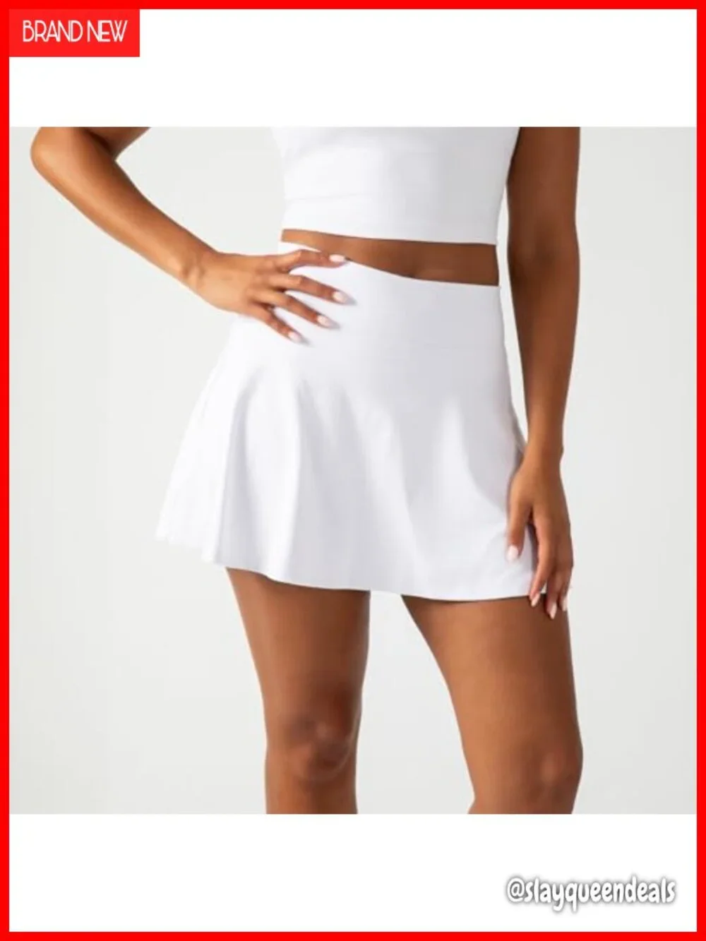 Women's Tennis Skort with Built-in Shorts High-Waist 4-Way Stretch Skirt